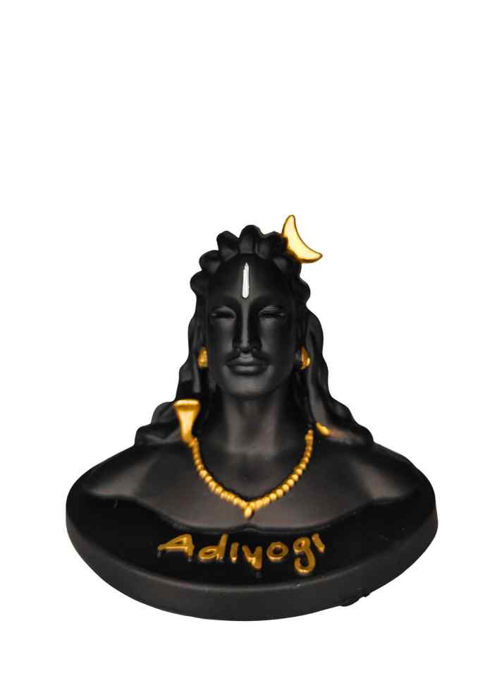 4-Inch Black & Gold-Finish Adiyogi Shiva Idol for Car Dashboard, Tabletop & Home Décor alternate view