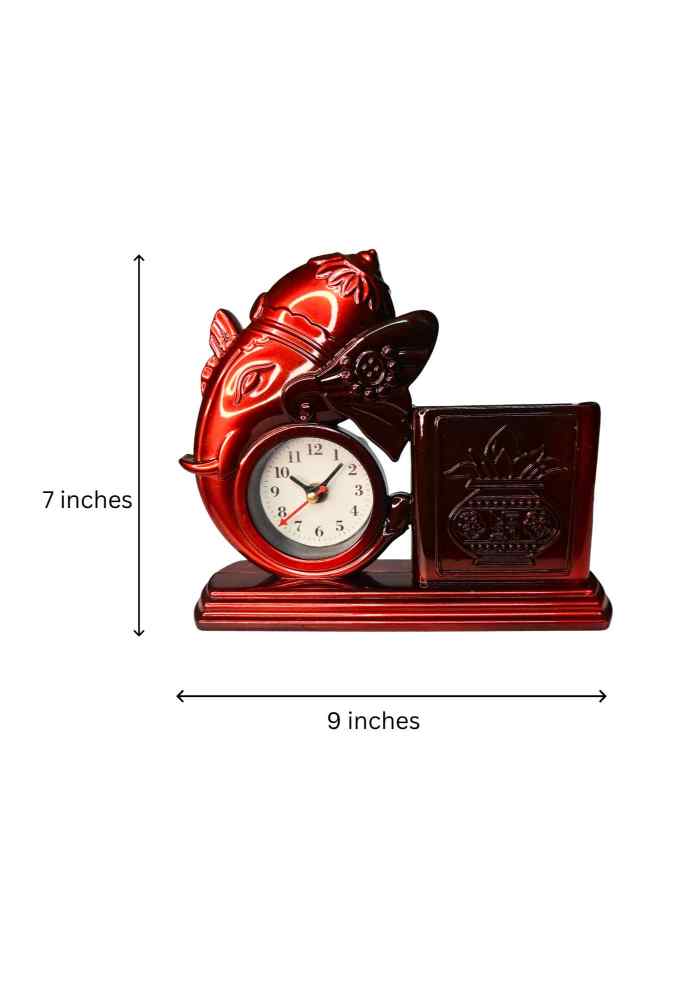9-Inch Ganesha Table Clock with Pen Stand for Home, Office & Desk Décor alternate view