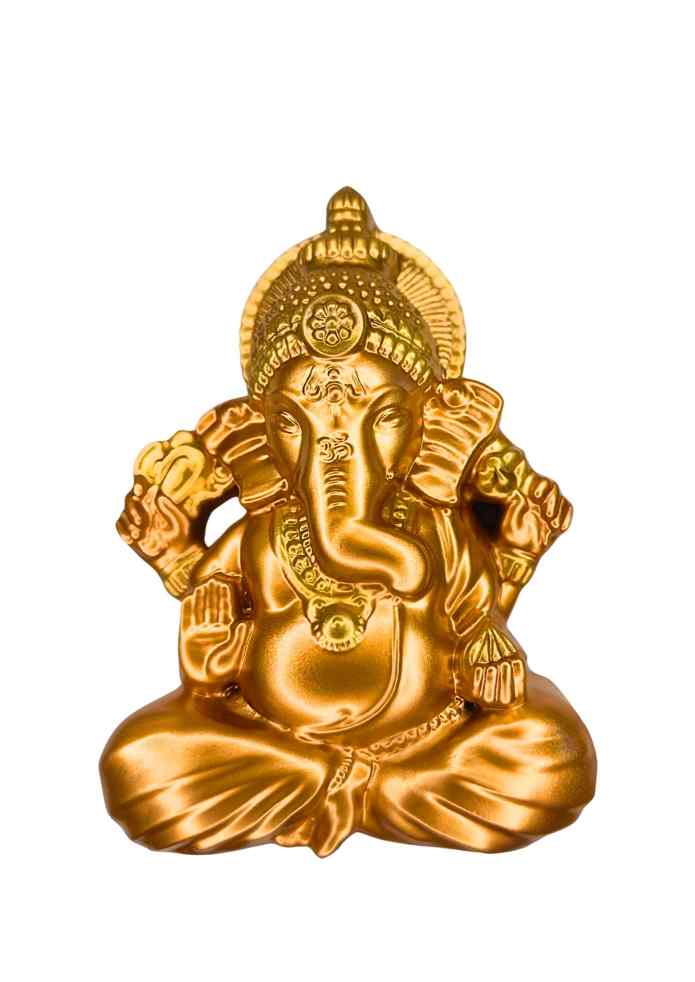 5 inch Gold-Finish Lord Ganesha Wall Hanging & Tabletop Idol for Pooja Room & Home Decor alternate view
