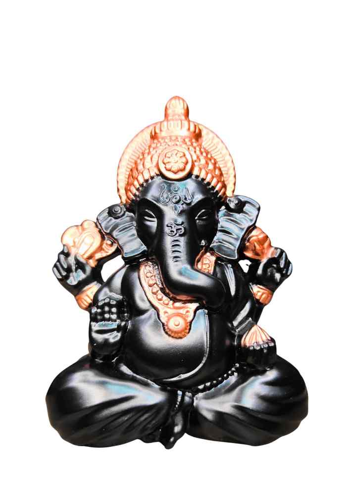 5 inch Black-finish Lord Ganesha Wall Hanging & Tabletop Idol for Pooja Room & Home Decor alternate view