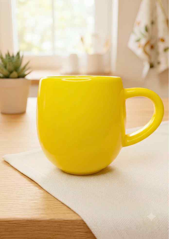 4-Inch Yellow Plastic Mug with Smiley Face Print for Kids, Milk, Juice & Everyday Use alternate view