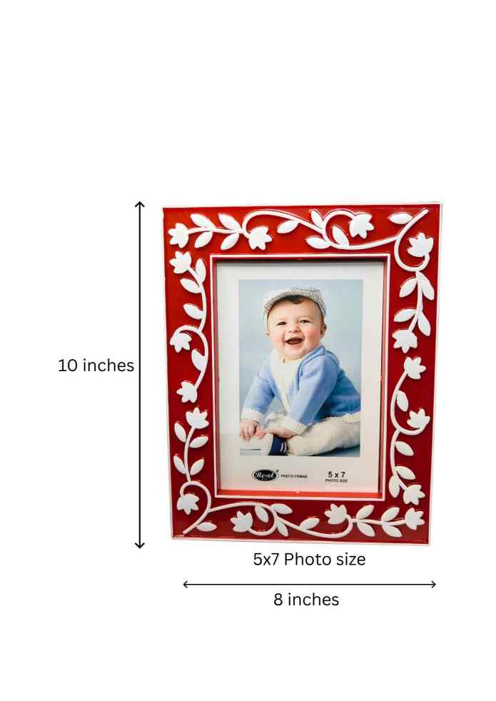 10-Inch Floral Decorative Photo Frame for Wall Hanging, Tabletop & Home Décor alternate view