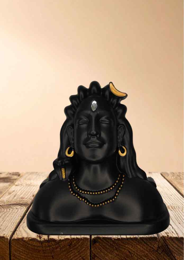 5-Inch Black & Gold-Finish Lord Shiva Wall Hanging & Tabletop Idol for Pooja Room & Home Decor