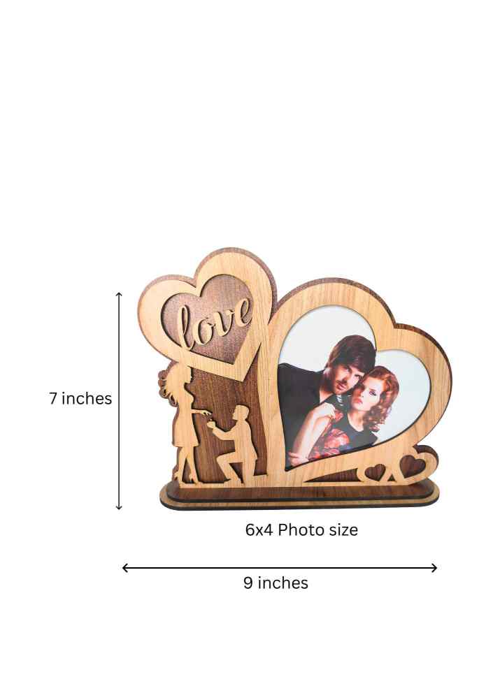 9-Inch Wooden Love Couple Photo Frame for 6x4 Photos, Tabletop Home & Bedroom Décor alternate view