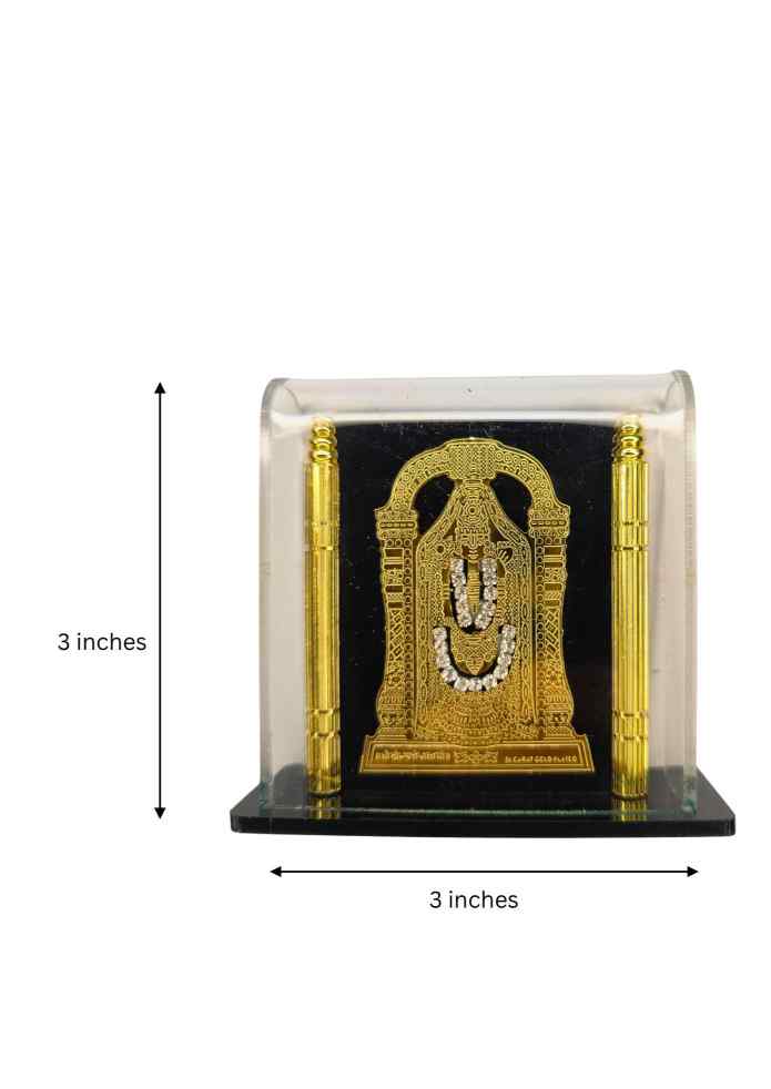 3-Inch Gold-Finish Lord Ganesha Idol in Acrylic Glass Case for Tabletop, Pooja Room & Home Decor alternate view