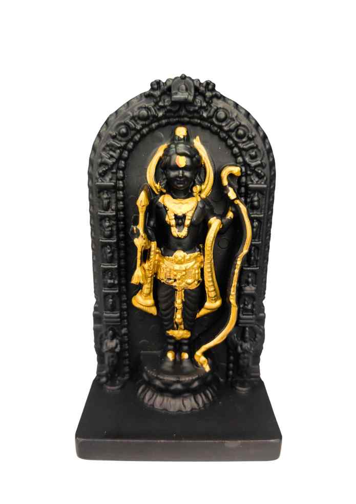 4-Inch Antique Black & Gold-Finish Lord Rama Idol for Tabletop, Pooja Room & Home Decor alternate view