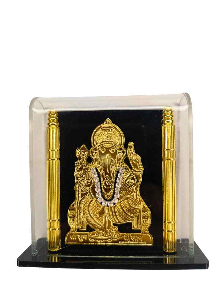 3-Inch Gold-Finish Lord Venkateswara Idol in Acrylic Glass Case for Tabletop, Pooja Room & Home Decor alternate view